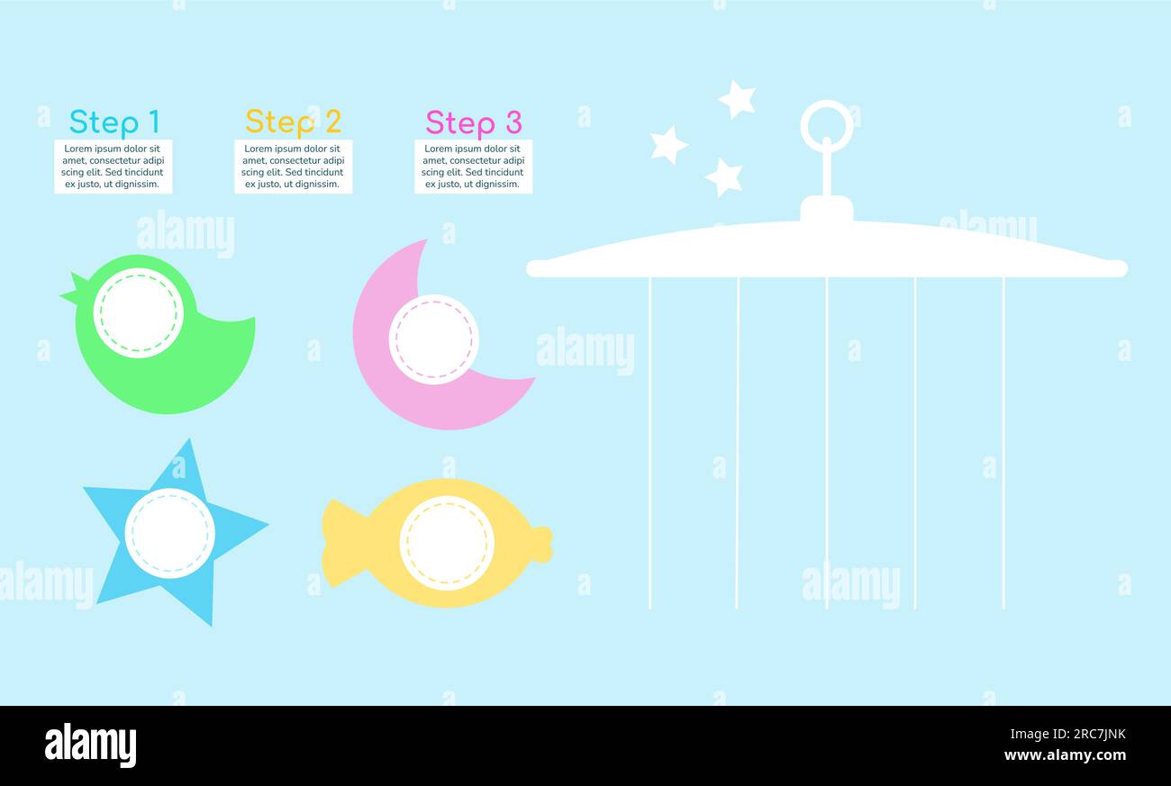 Bedtime routine for infant infographic chart design element set Stock ...