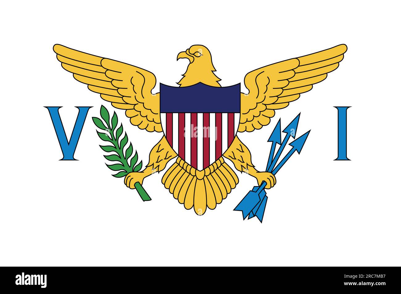 Flag of United State Virgin Islands - Flag Of United State Virgin Islands Vector Illustration 2RC7MB7 