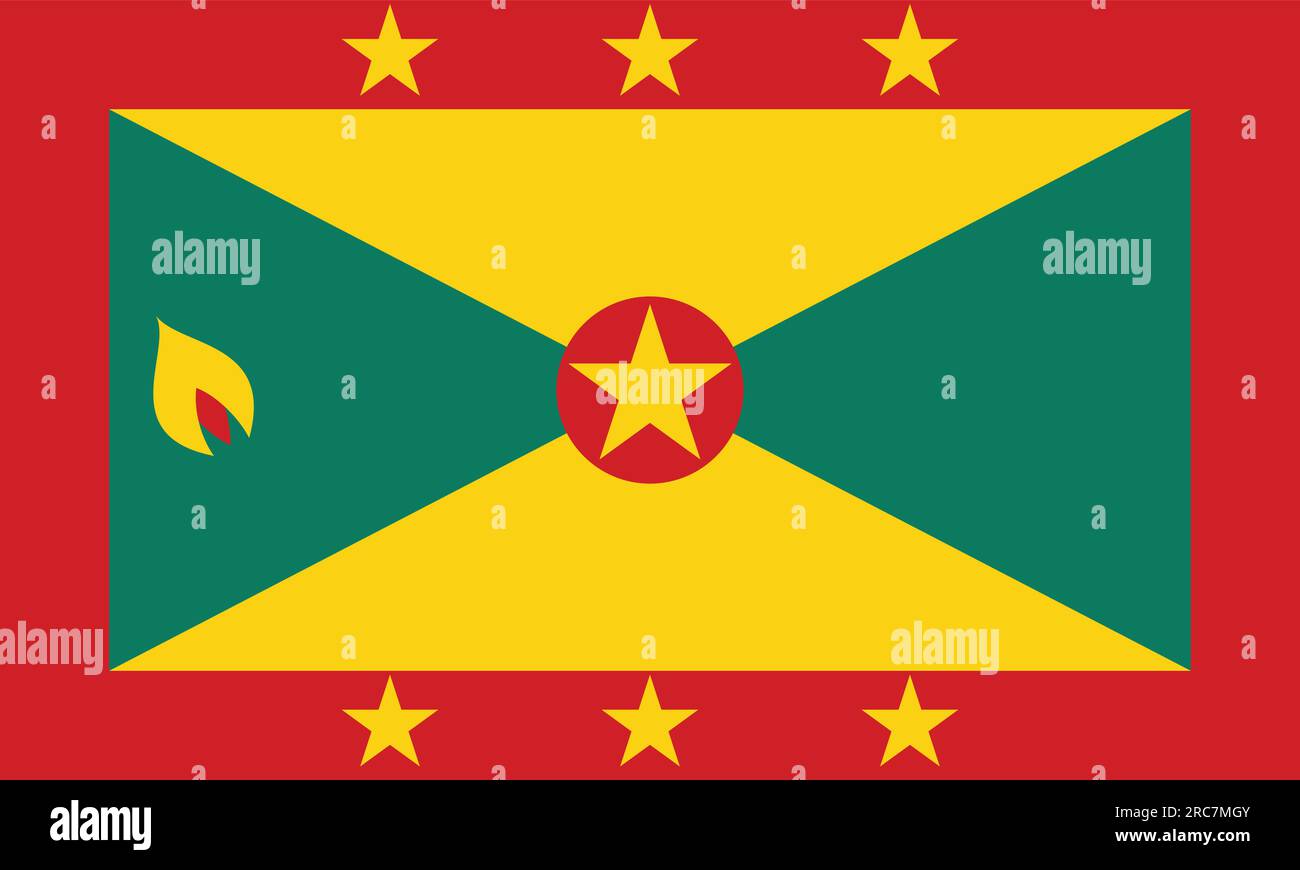 Flag of Grenada - Vector illustration. Stock Vector