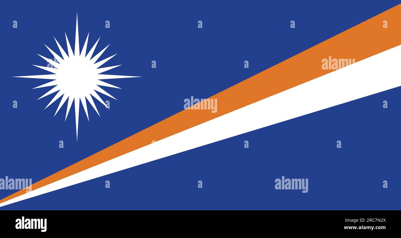 Flag of Marshall Islands - Vector illustration. Stock Vector