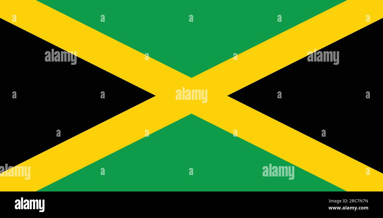 Flag of Jamaica Vector illustration Stock Vector Image & Art Alamy