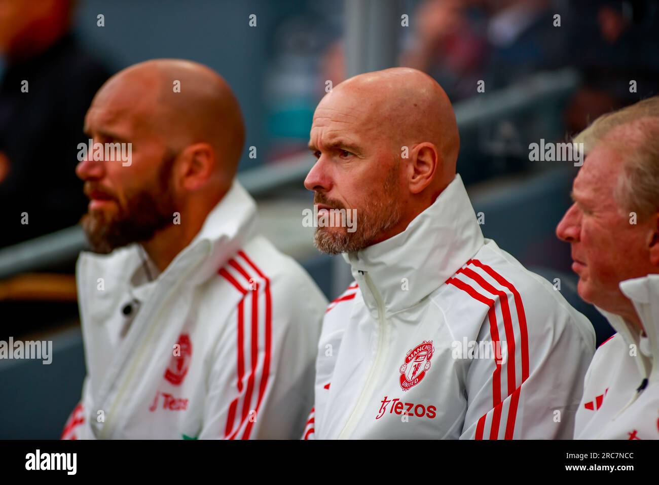 Oslo, Norway, 12th July 2023. Manchester United manager Erik ten Hag before the match beween Manchester United and Leeds United at Ullevål Stadium in Oslo.   Credit: Frode Arnesen/Alamy Live News Stock Photo