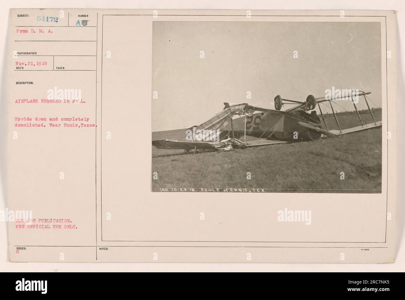 WW1 March 5th 1918 aerial photo of German biplane in flight #4 WW1 March 5th 1918 aerial photo of German biplane in flight #4