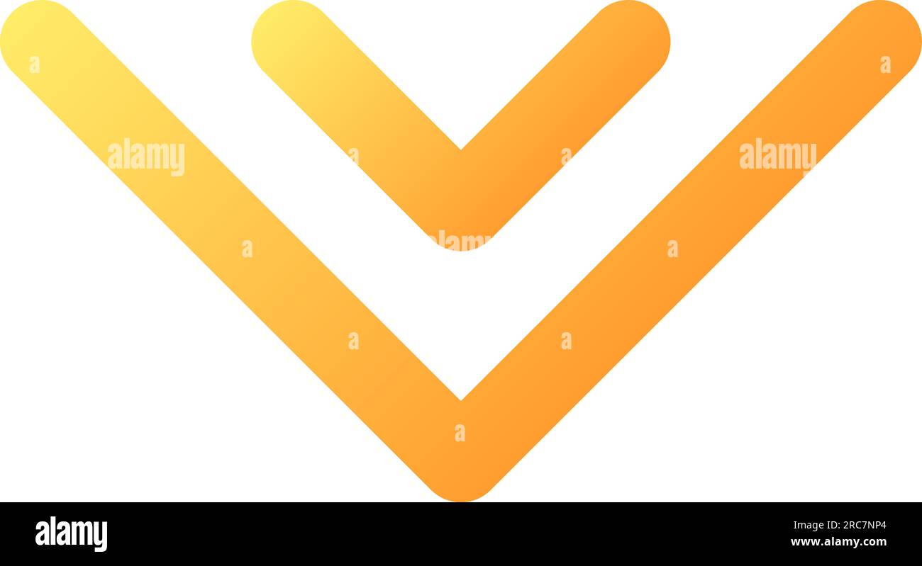 Scroll to bottom pixel perfect flat gradient color ui icon Stock Vector