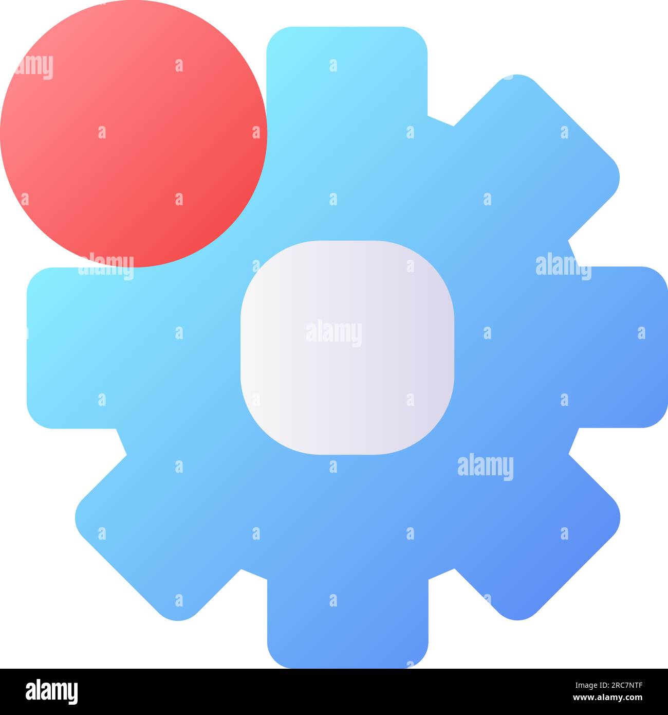 Settings notification pixel perfect flat gradient color ui icon Stock Vector