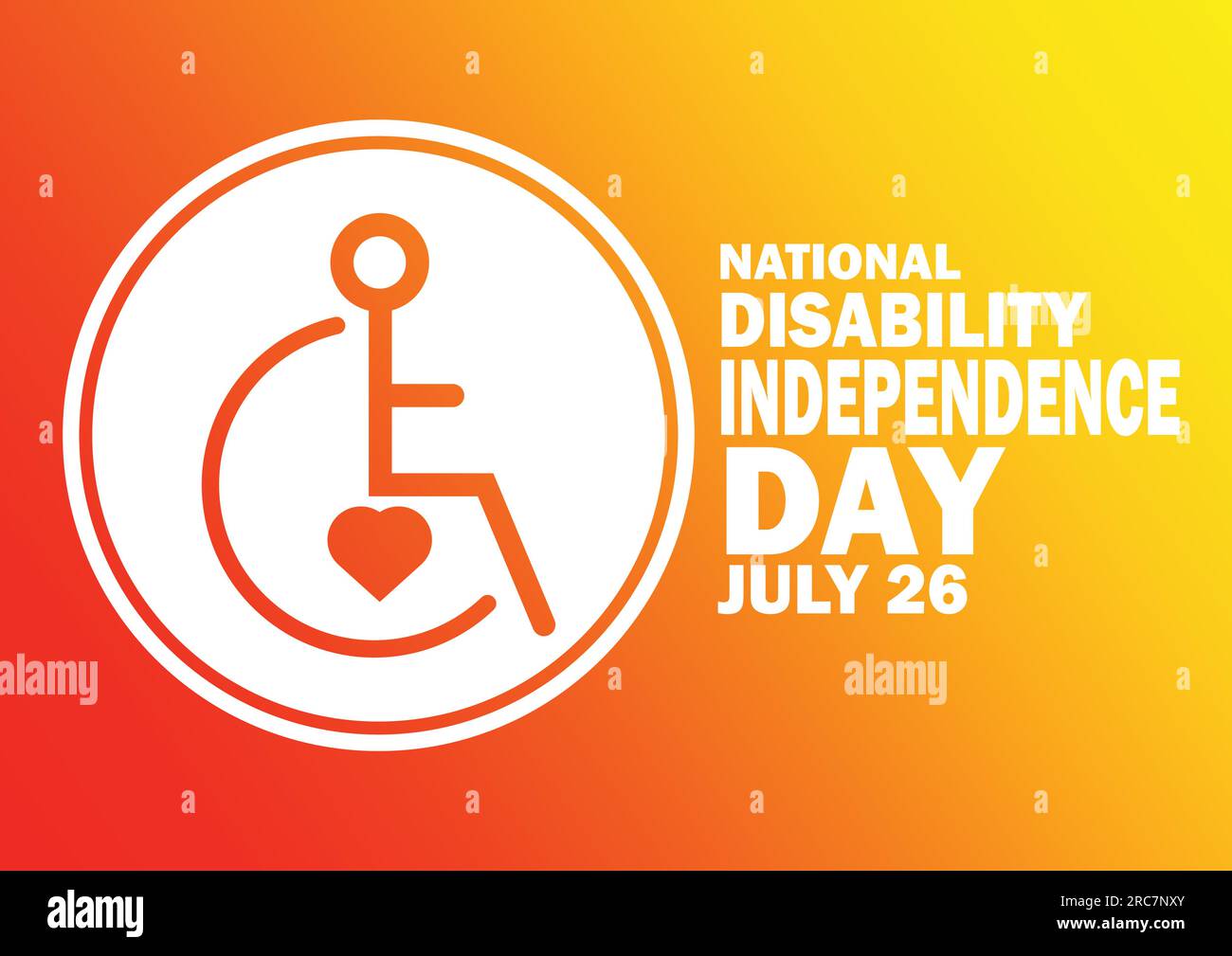 National Disability Independence Day Vector illustration. July 26. Holiday concept. Template for background, banner, card, poster Stock Vector