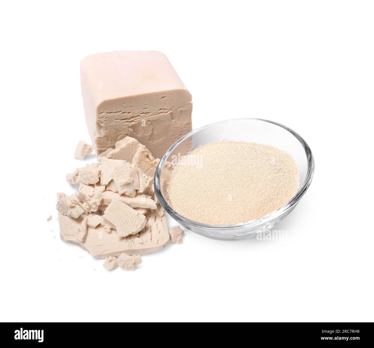 Compressed and granulated yeast isolated on white Stock Photo Alamy