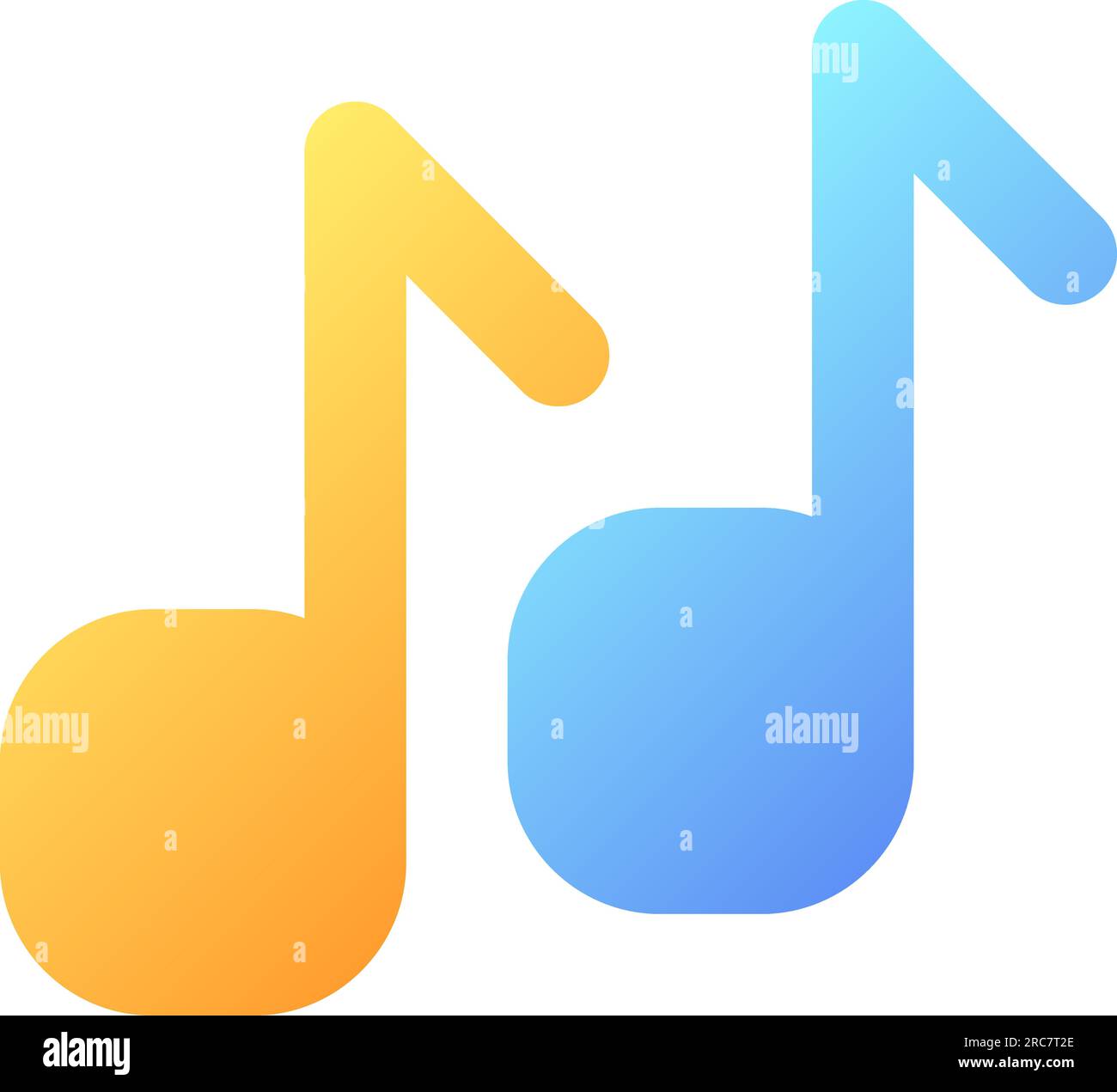 Musical notes pixel perfect flat gradient color ui icon Stock Vector
