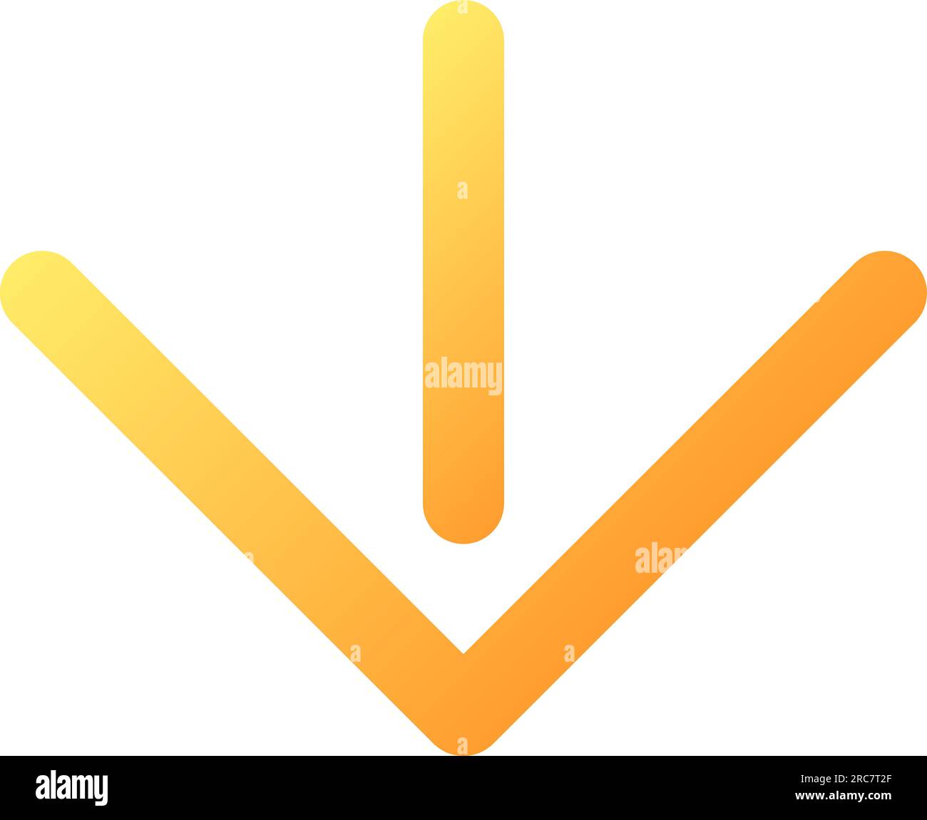 Move downward pixel perfect flat gradient color ui icon Stock Vector