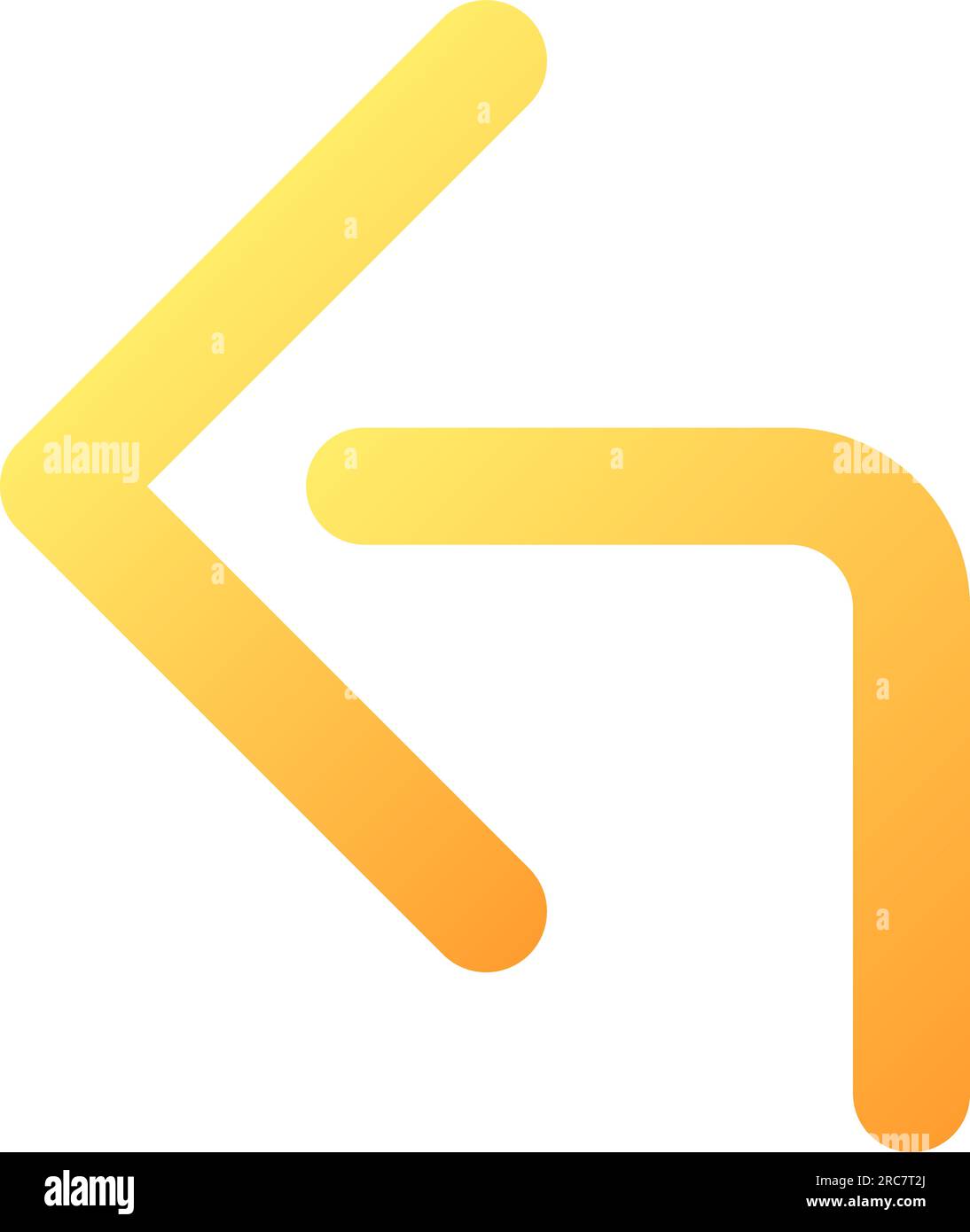 Reply arrow pixel perfect flat gradient color ui icon Stock Vector