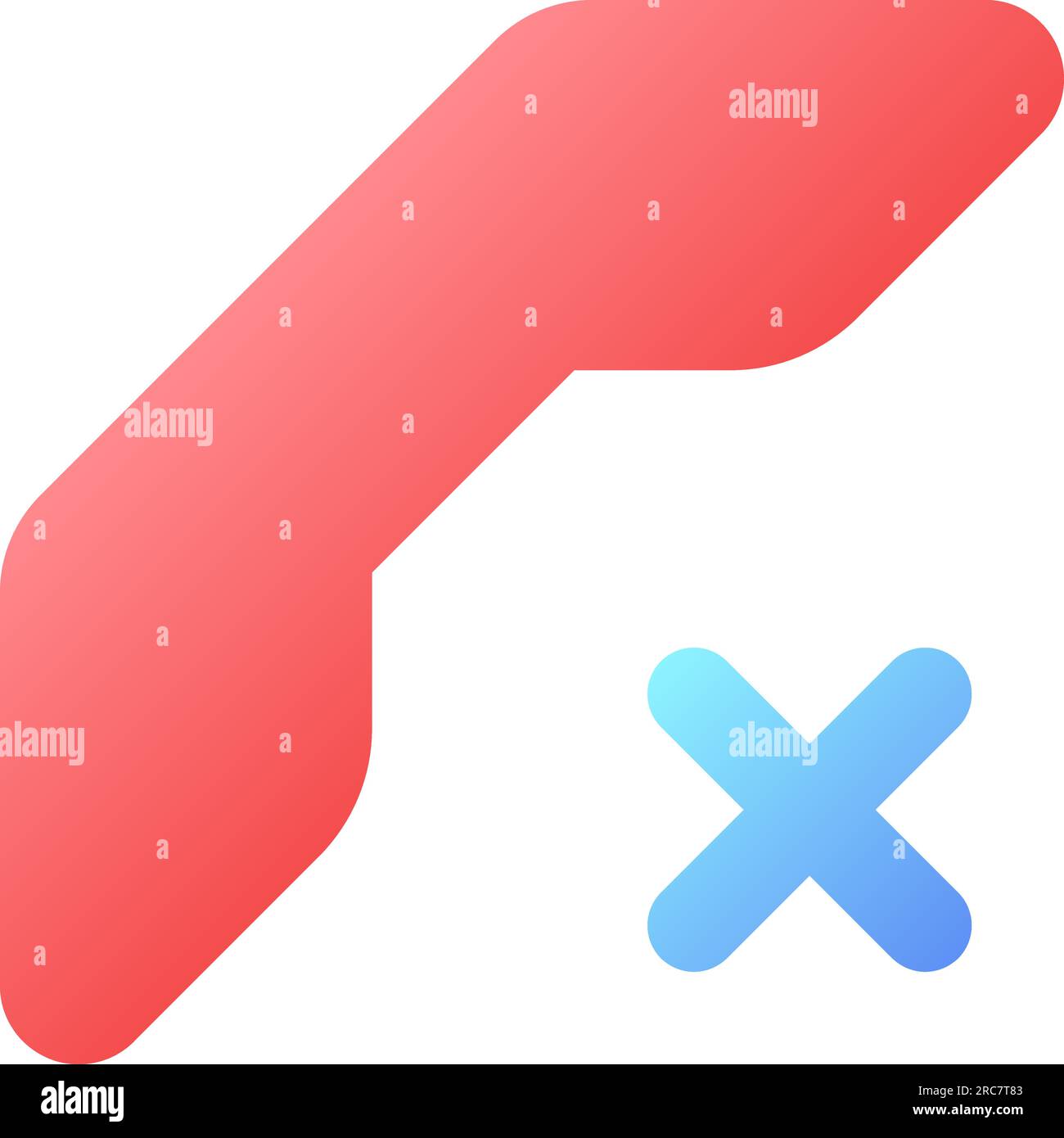 Decline call pixel perfect flat gradient color ui icon Stock Vector