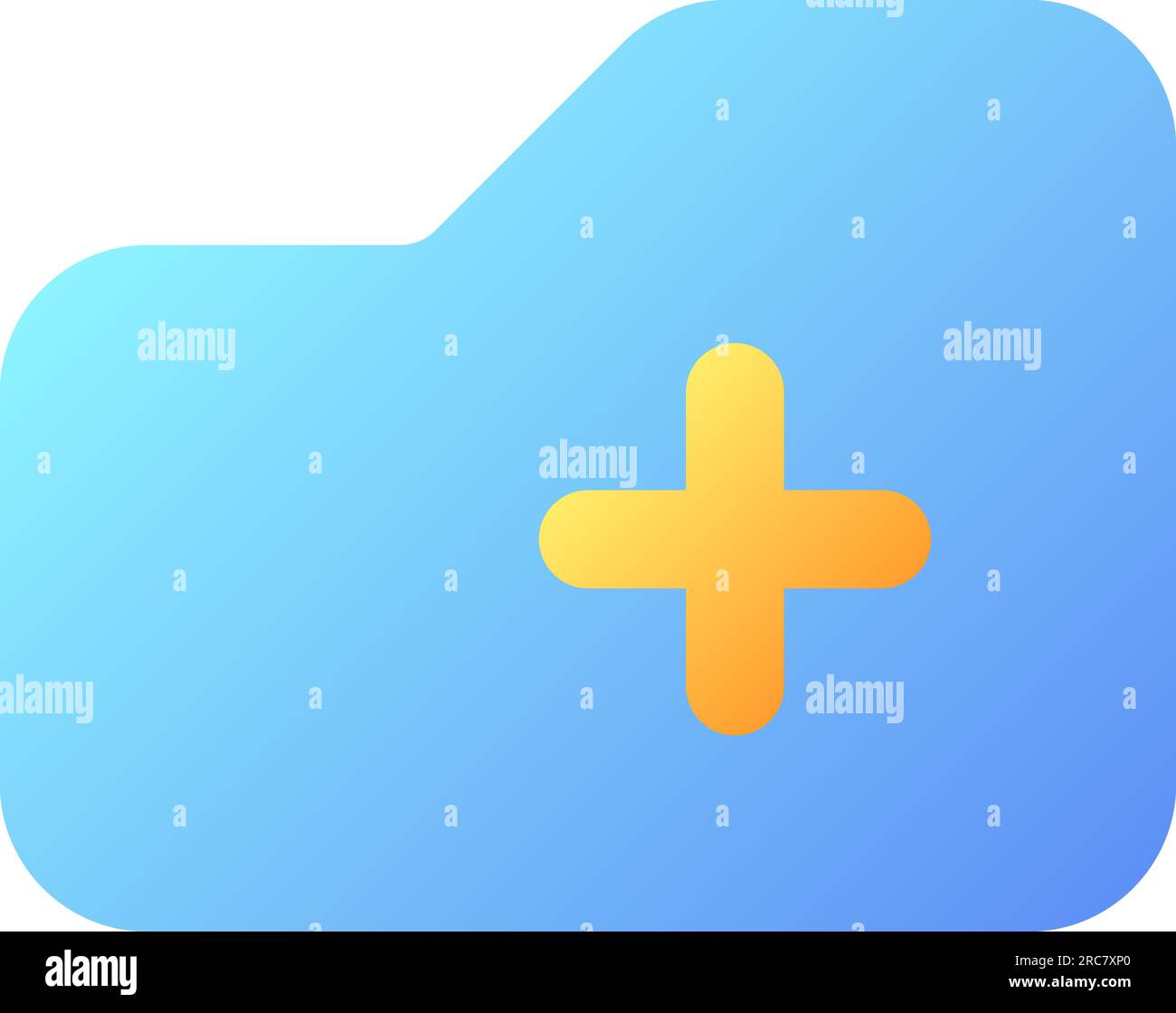 Add to folder pixel perfect flat gradient color ui icon Stock Vector
