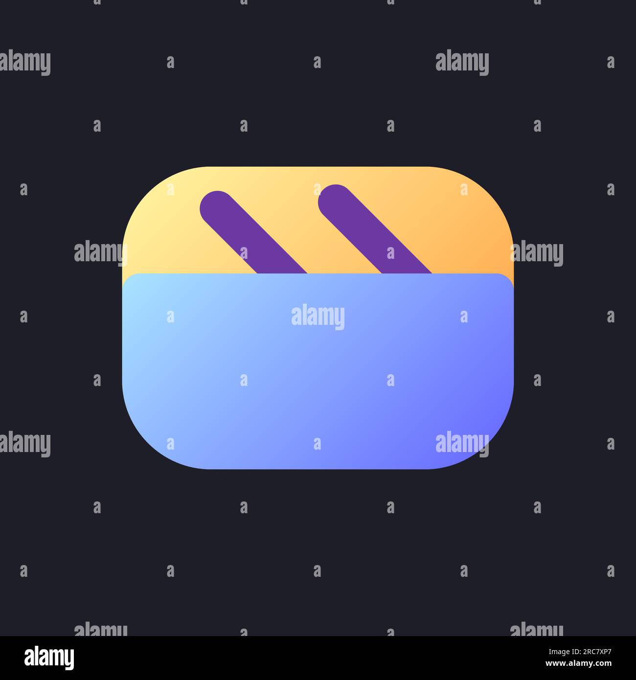 Video file flat gradient fill ui icon for dark theme Stock Vector