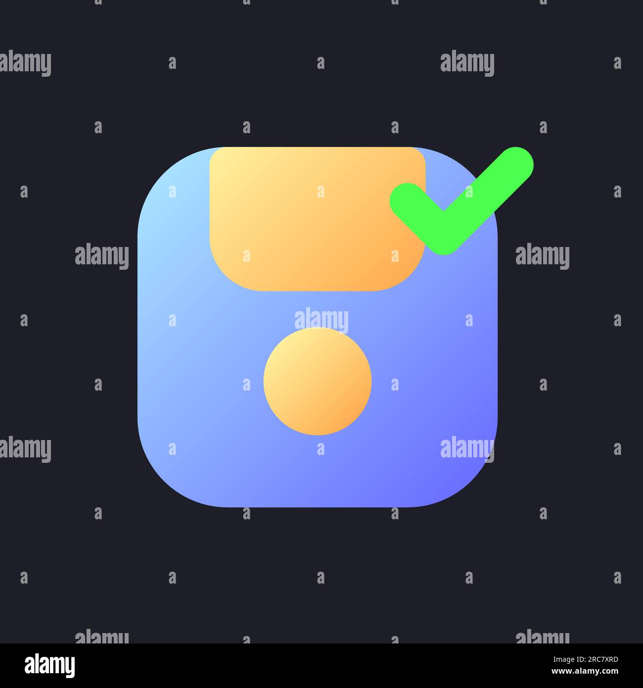Apply saving flat gradient fill ui icon for dark theme Stock Vector ...