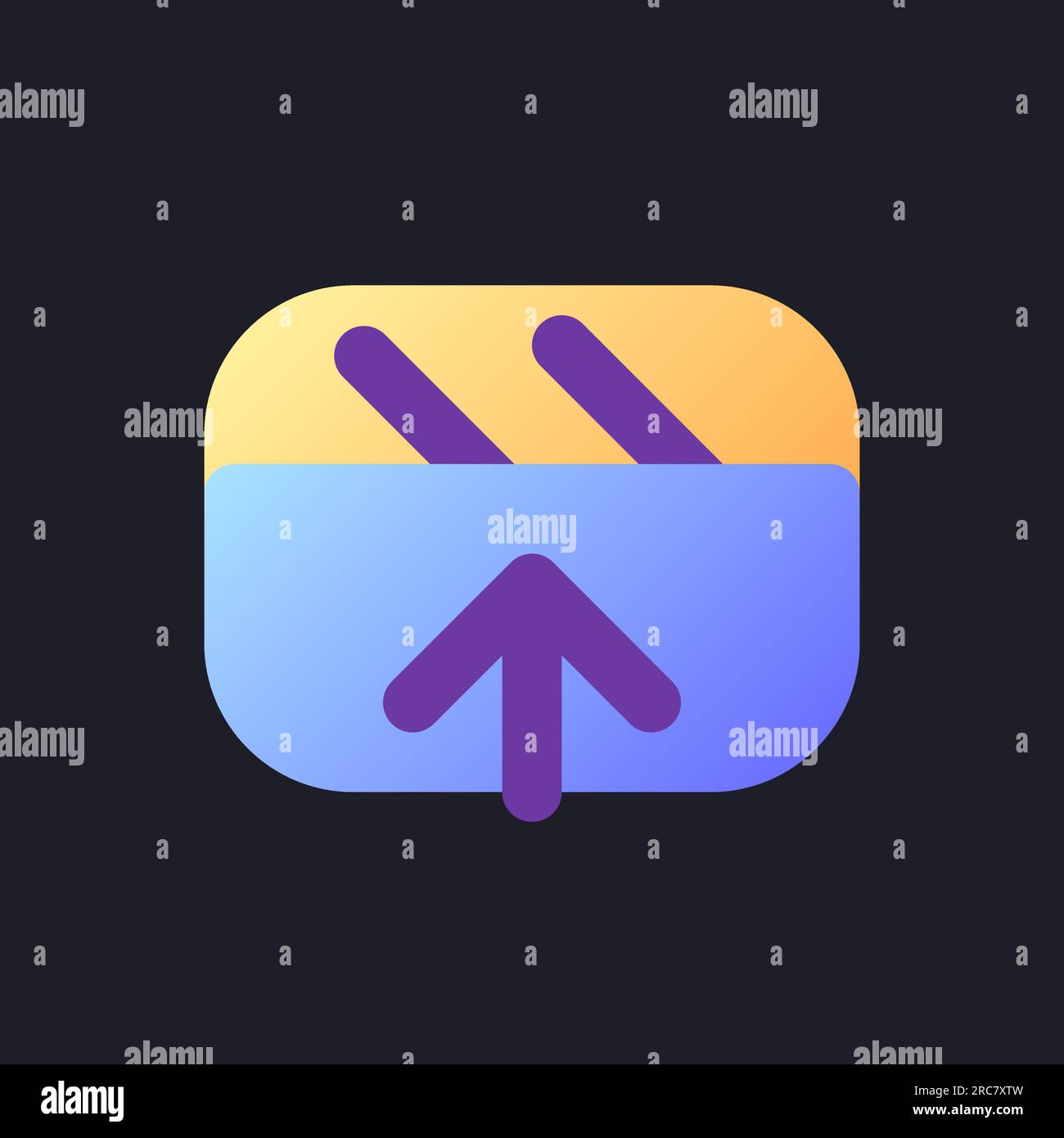 Export video file flat gradient fill ui icon for dark theme Stock Vector