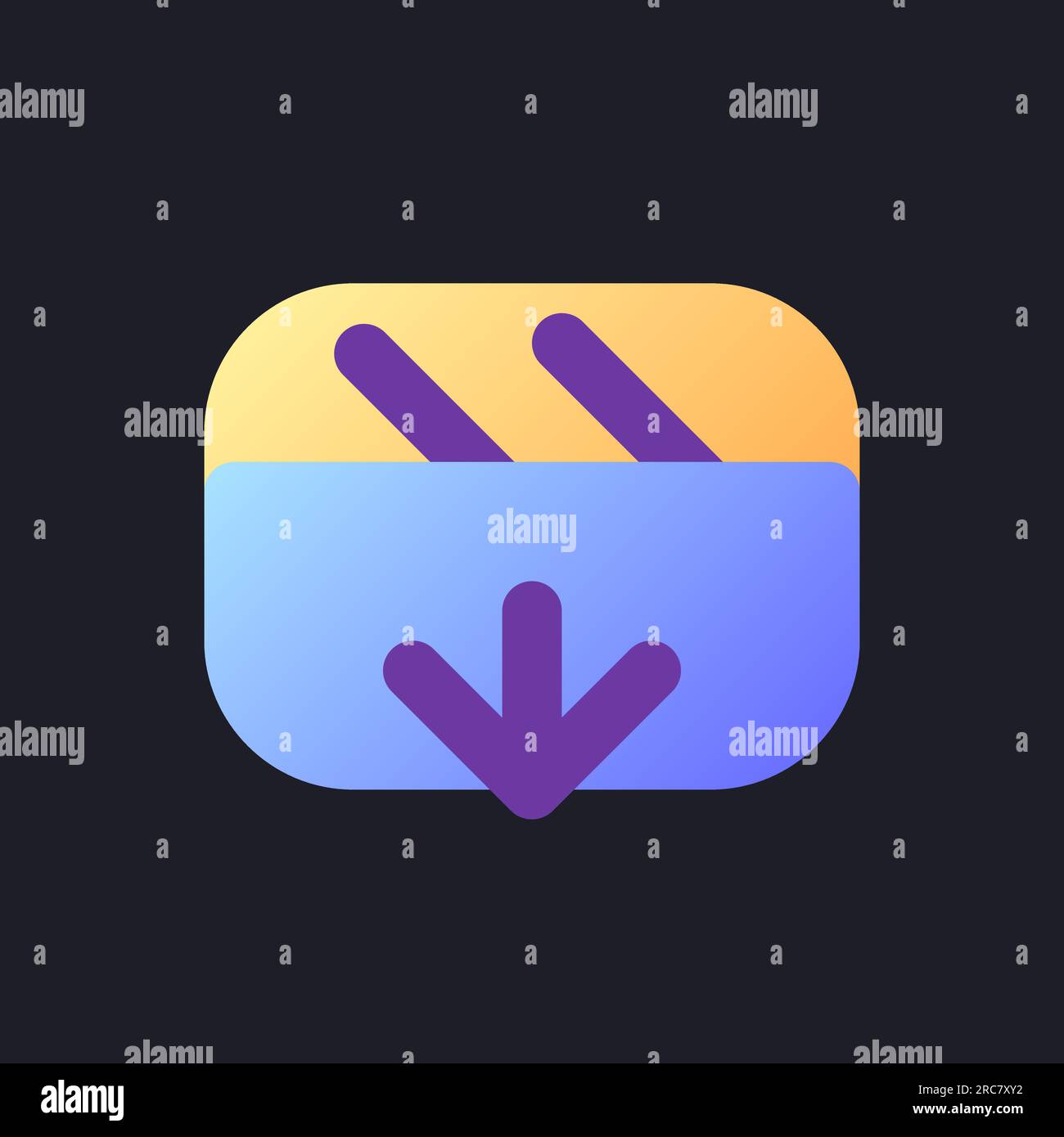 Import video file flat gradient fill ui icon for dark theme Stock Vector