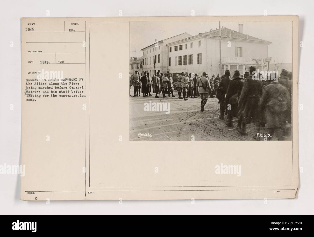 German prisoners captured by the Allies along the Piave River in Italy ...