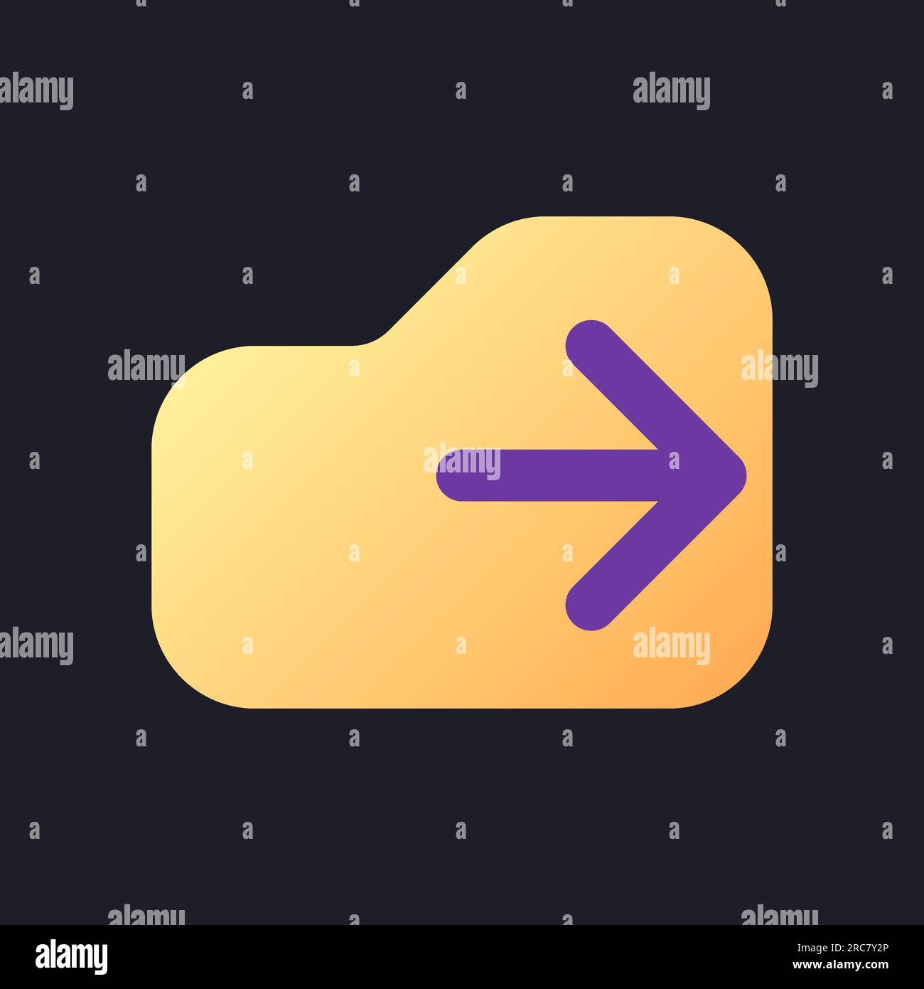 Logout flat gradient fill ui icon for dark theme Stock Vector