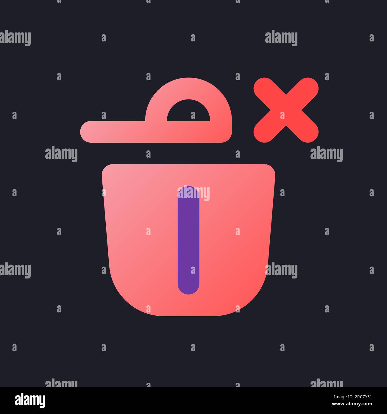 Canceled removal flat gradient fill ui icon for dark theme Stock Vector