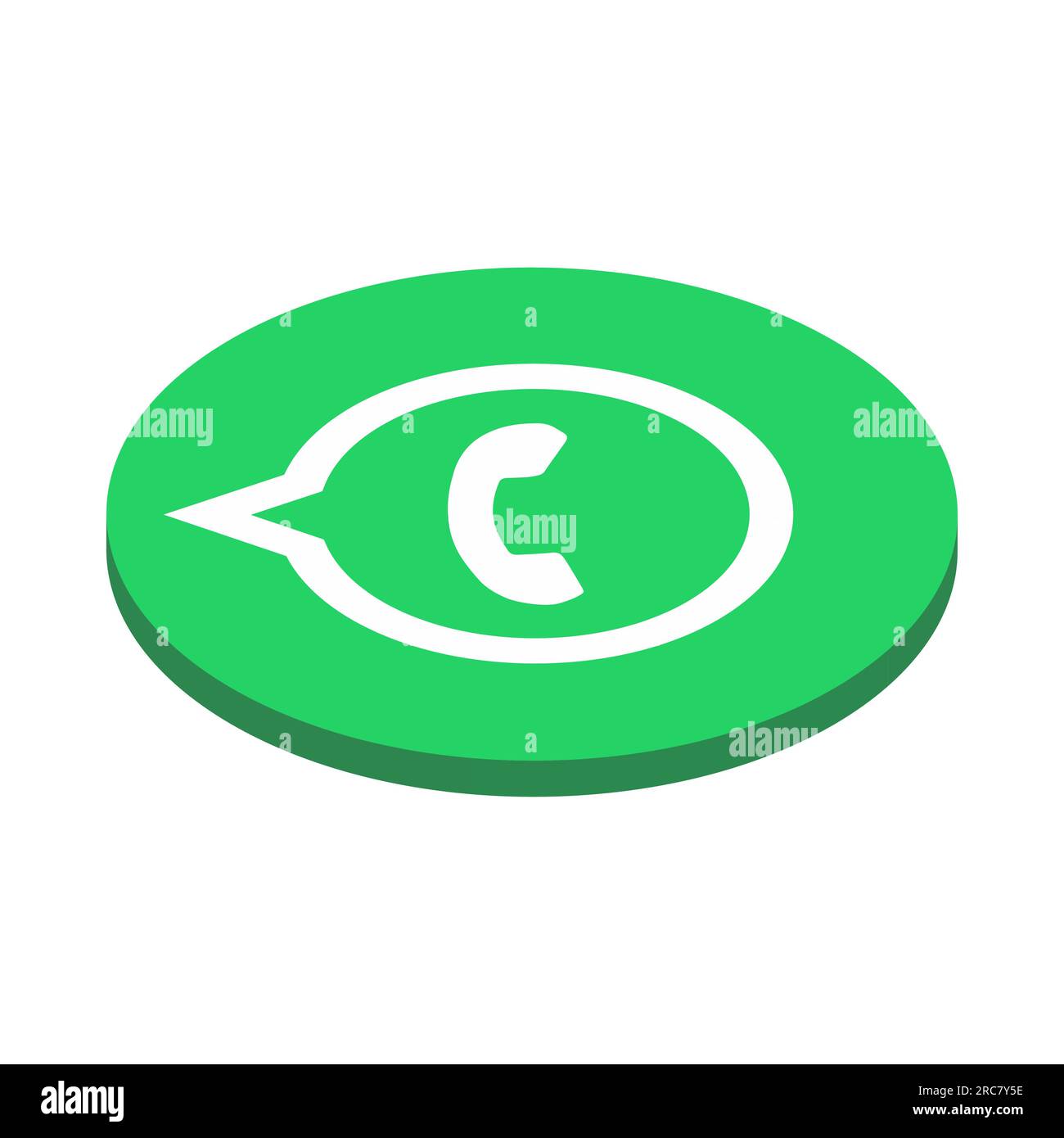 WattsApp instant messaging app icon. 3D isometric circle vector illustration. Stock Vector