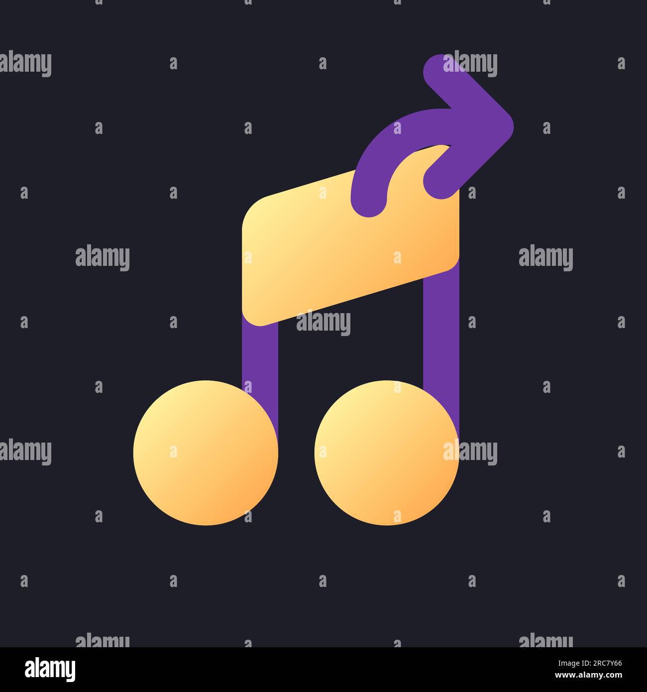 Extract audio flat gradient fill ui icon for dark theme Stock Vector