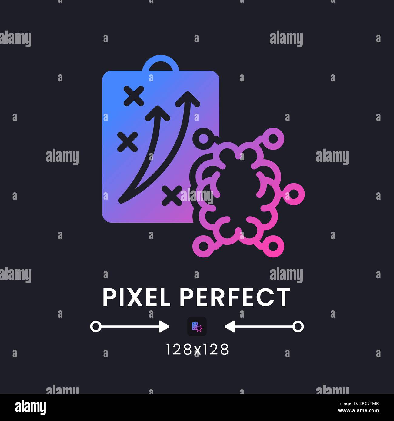 Neuromarketing strategies purple solid gradient desktop icon on black Stock Vector