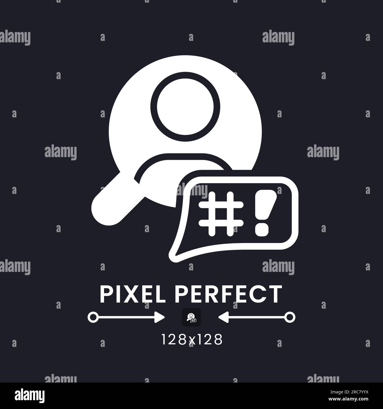 Affective computing white solid desktop icon Stock Vector