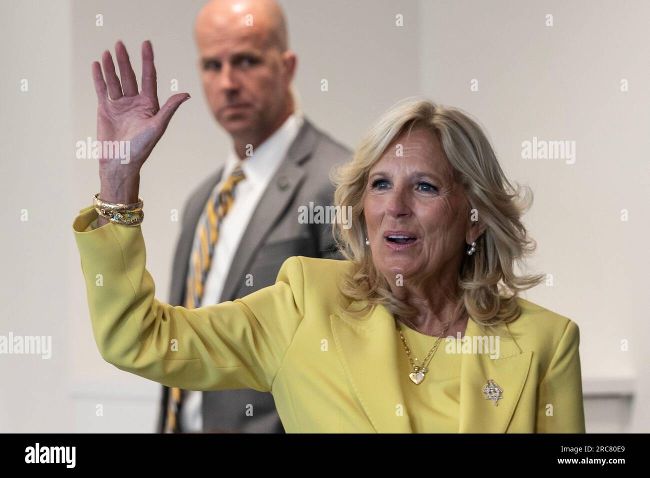 New York, New York, USA. 12th July, 2023. Dr. Jill Biden, First Lady of the United States attends first meeting of Global First Ladies Academy at Columbia University's School of Public Health in New York City (Credit Image: © Lev Radin/Pacific Press via ZUMA Press Wire) EDITORIAL USAGE ONLY! Not for Commercial USAGE! Stock Photo