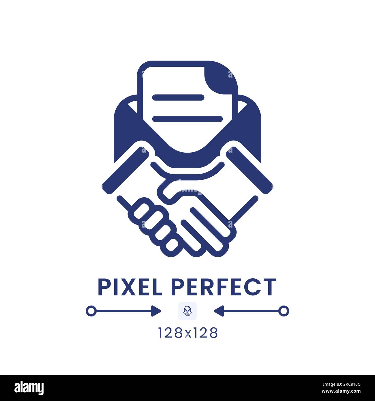 Contract management black solid desktop icon Stock Vector