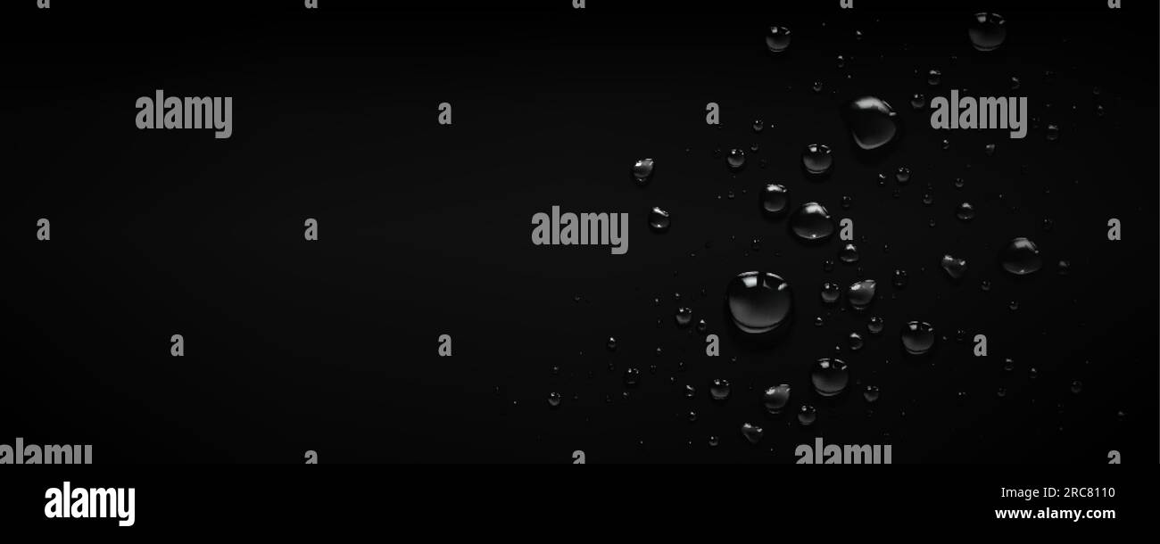Rain water drop bubble vector background. Glass surface with realistic ...