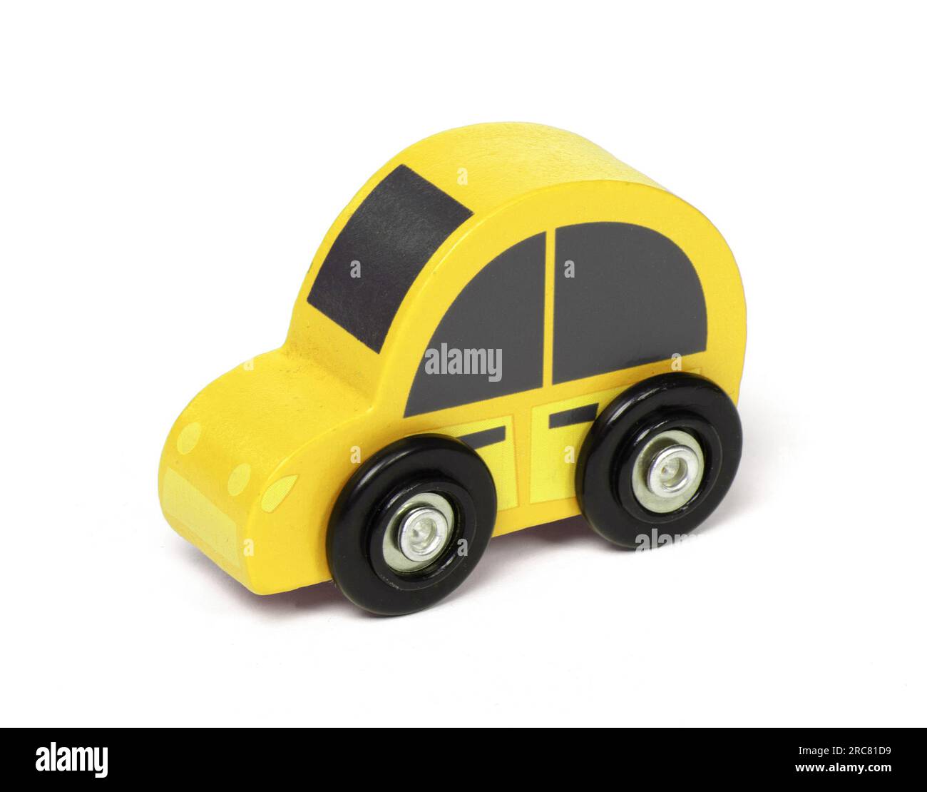 Retro wooden toy car isolated on a white background Stock Photo - Alamy