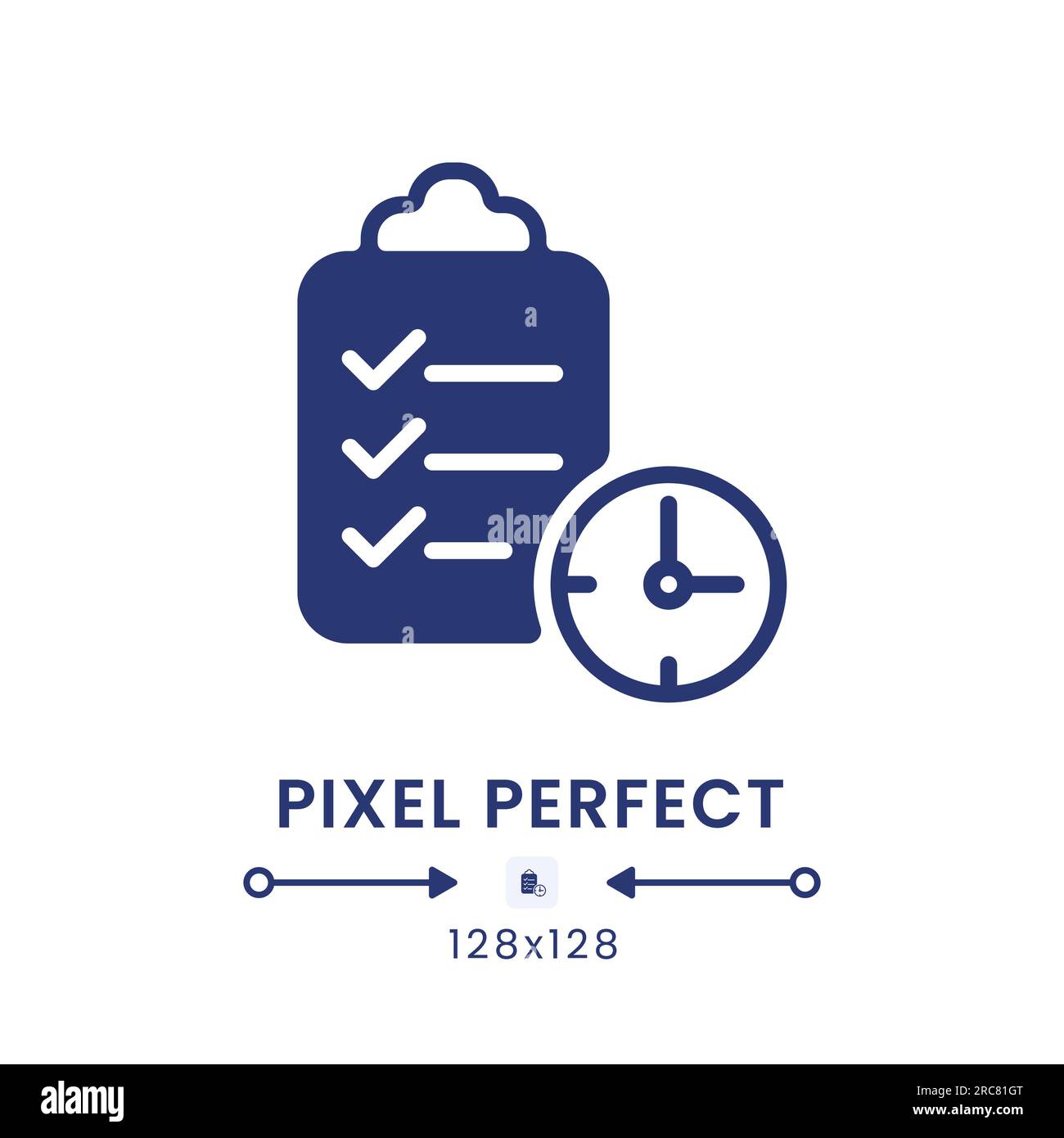 Time management black solid desktop icon Stock Vector