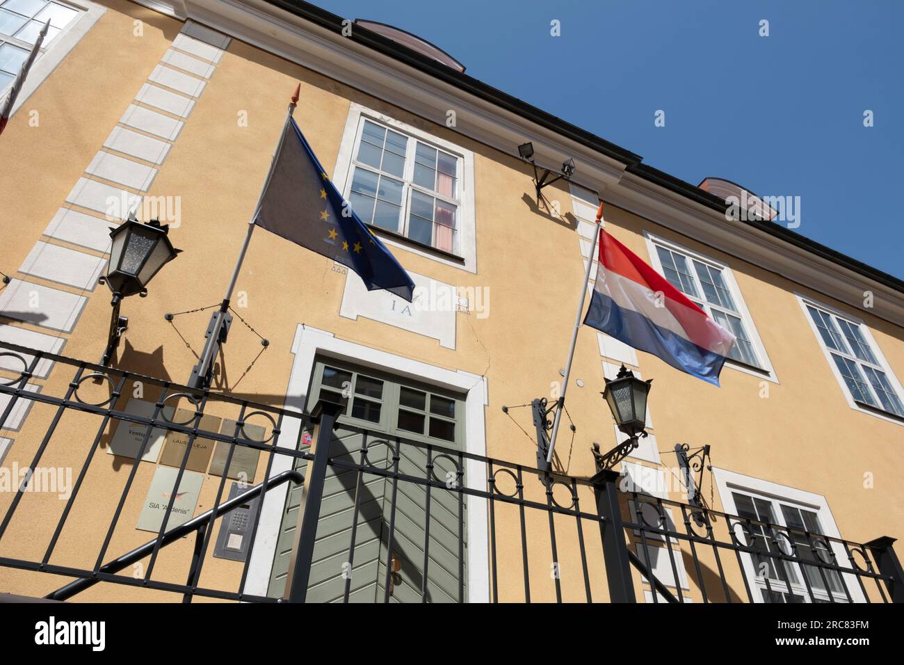 Dutch embassy in Jacob’s Barracks along Torņa Street in Riga with the