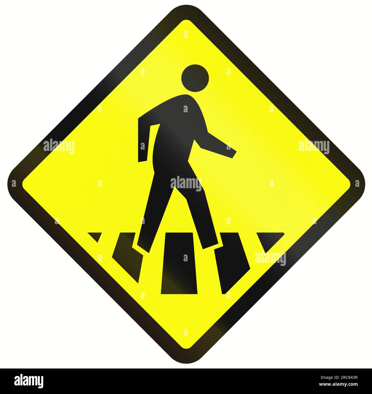 Indonesian road warning sign - Pedestrian crossing Stock Photo