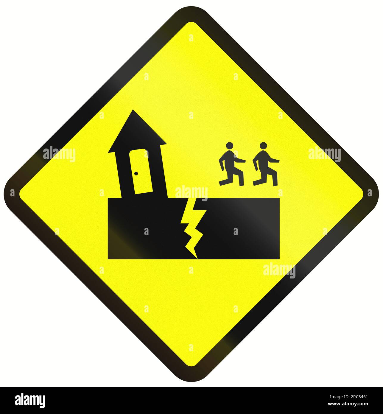 Indonesian warning sign Earthquake danger zone Stock Photo Alamy