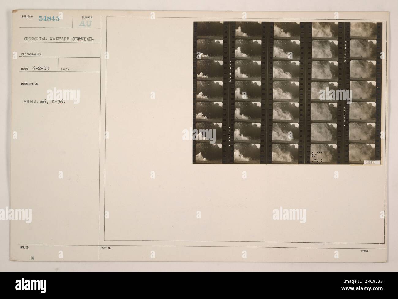 Soldiers can be seen examining a shell, identified as Shell #6, G-76 ...