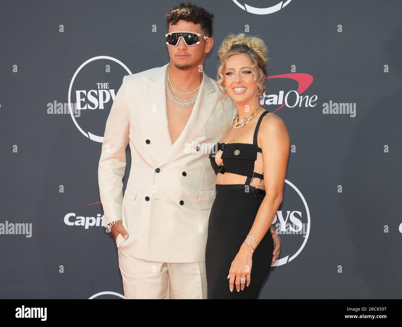 Los Angeles, USA. 12th July, 2023. (LR) Patrick Mahomes and Brittany
