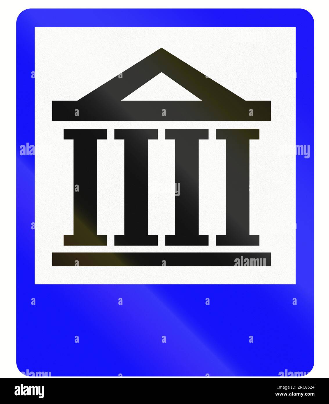 An Informative road sign in Indonesia: Museum Stock Photo - Alamy