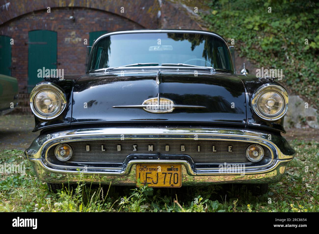 Stade, Germany – July 9, 2023: A Vintage Oldsmobile Starfire 98 from 1956 exhibited at Summertime Drive US Car meeting Stock Photo