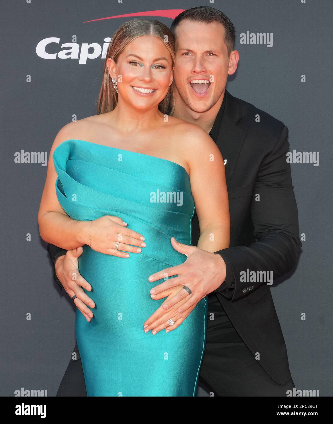 (LR) Shawn Johnson East and Andrew East at The 2023 ESPY Awards held