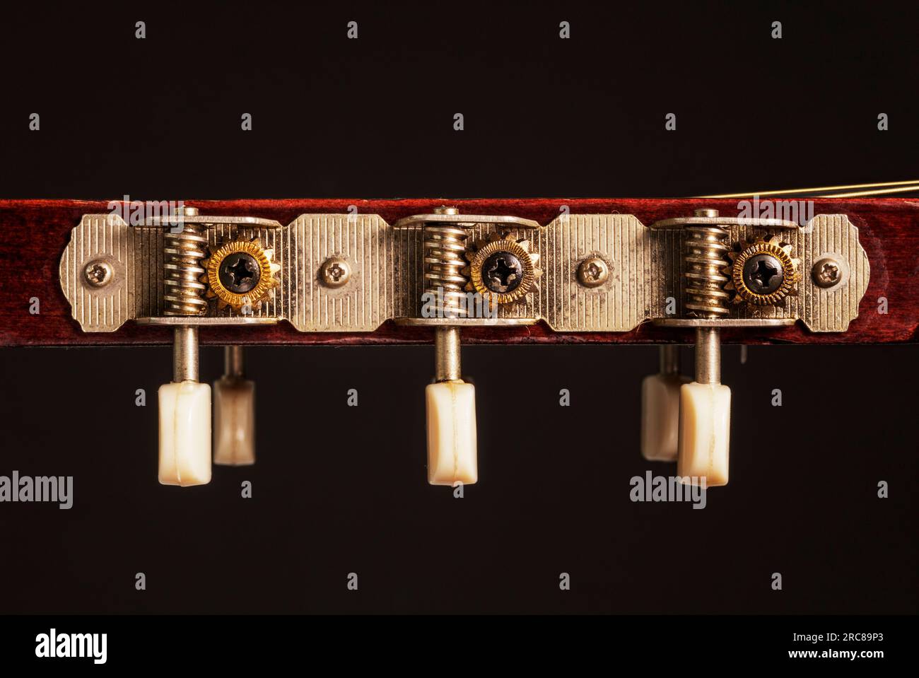 Classic acoustic guitar machine head close up Stock Photo Alamy