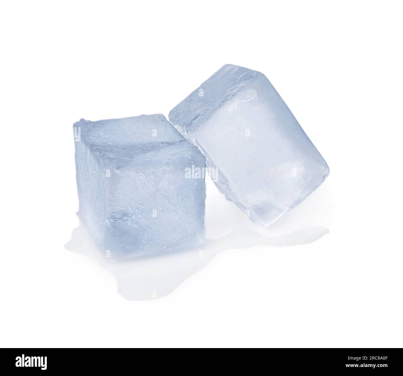 Crystal clear ice cubes isolated on white Stock Photo Alamy