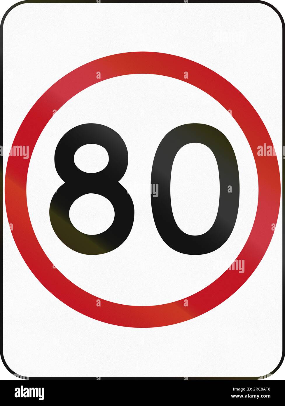 Australian traffic sign restricting speed to 80 kilometers per hour