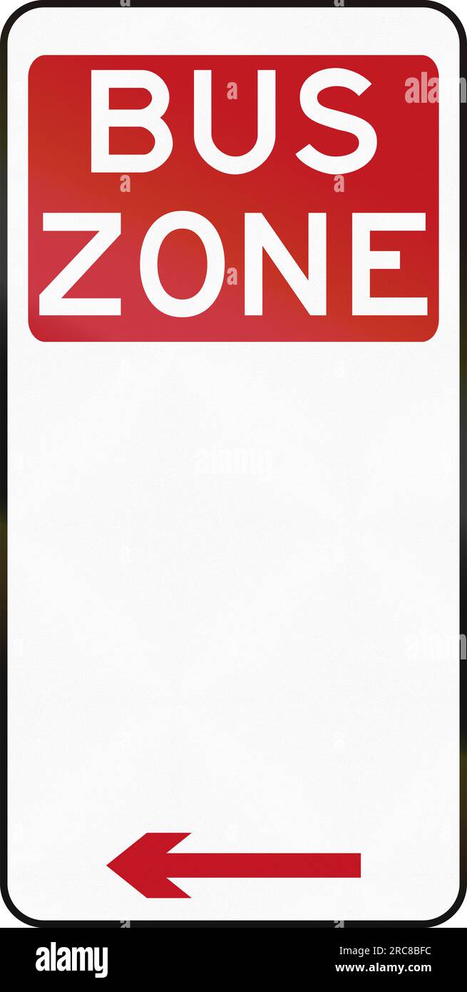 Australian special parking zone regulation sign Bus Zone Stock Photo