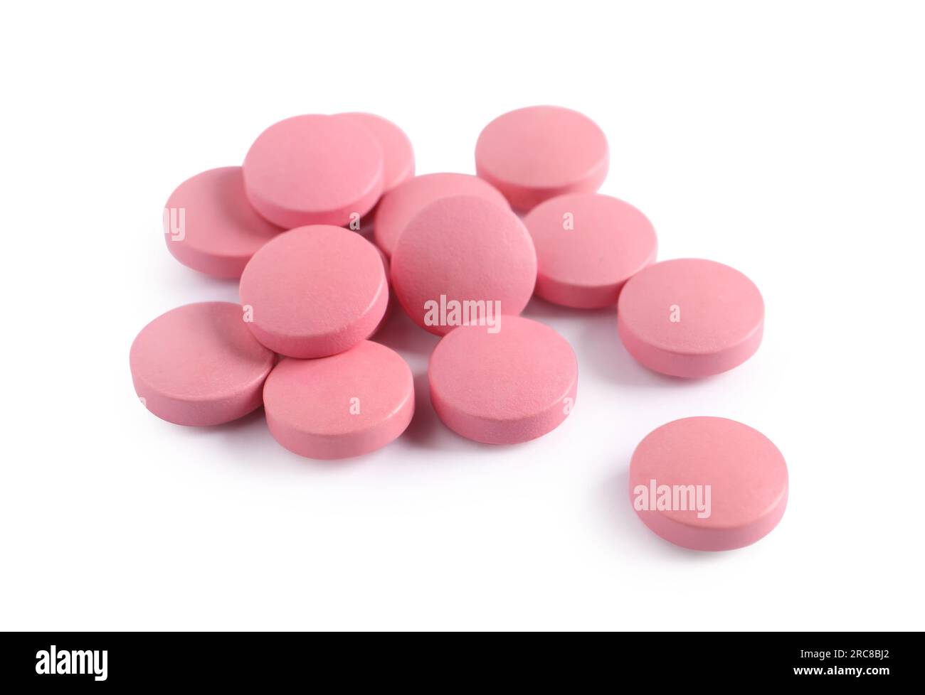 Pile pink pills drug Cut Out Stock Images Pictures Alamy