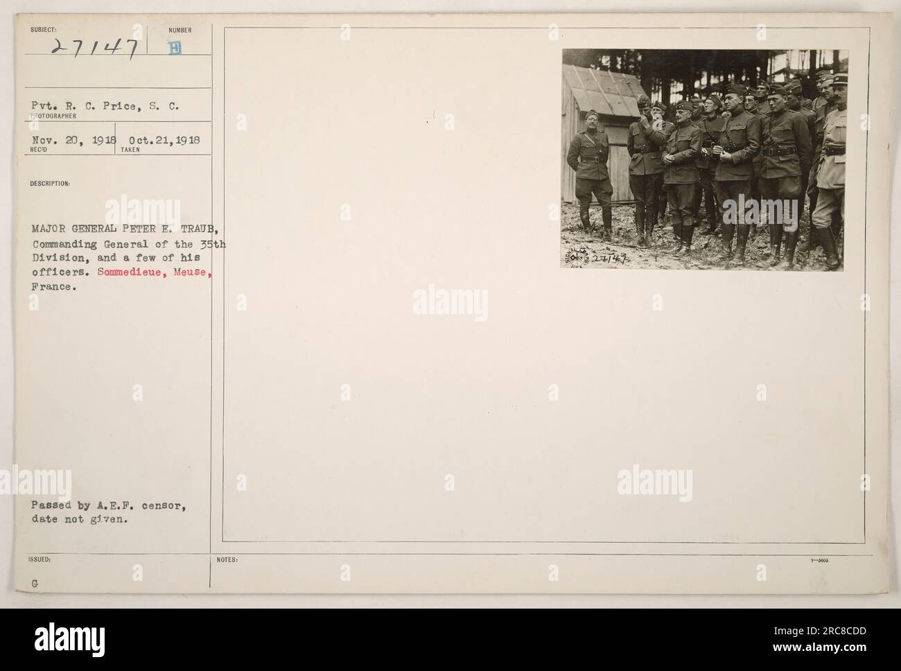 35th division 1918 hi-res stock photography and images - Alamy