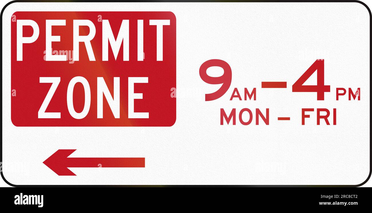 Australian special parking zone regulation sign Permit zone Stock