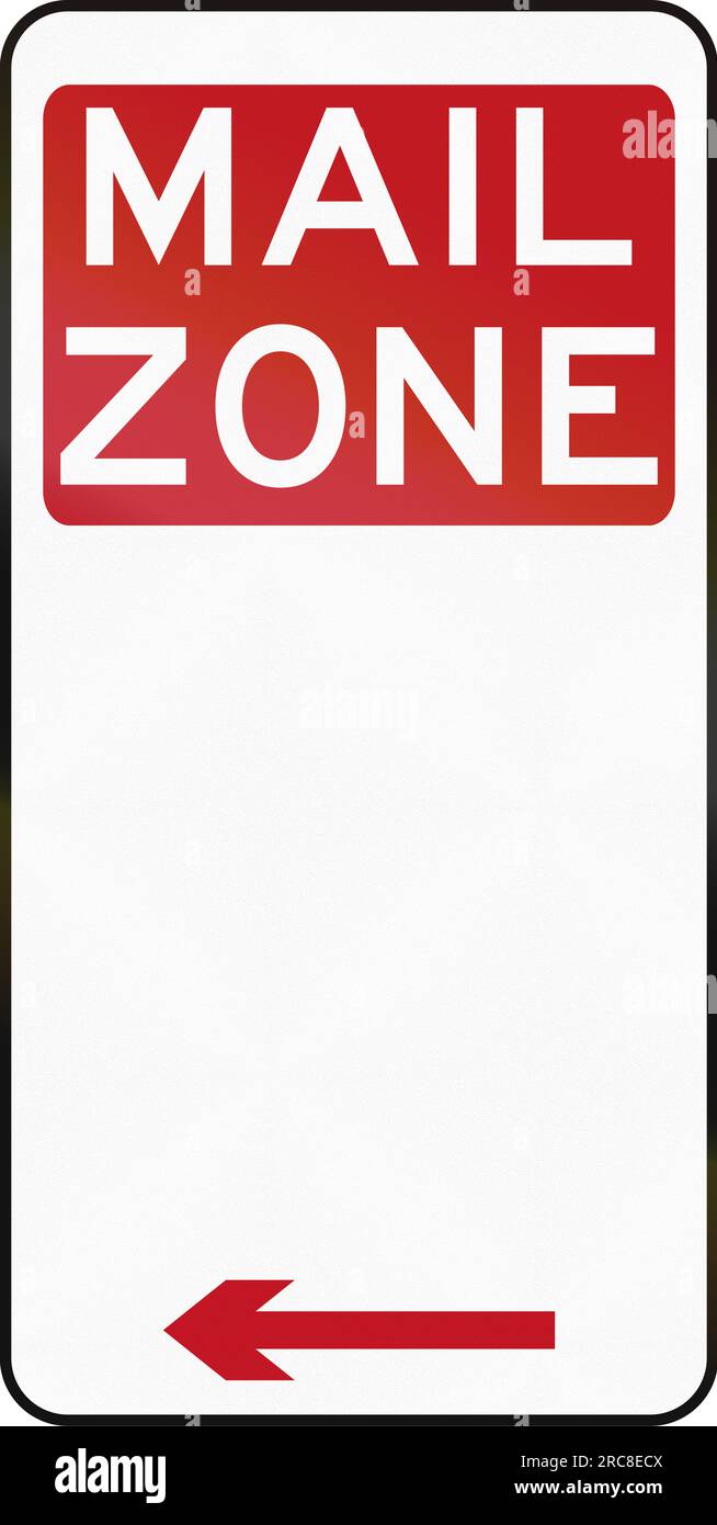 Australian special parking zone regulation sign Mail Zone Stock Photo