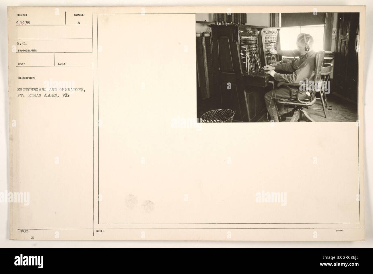 Switchboard and operators at the Ethan Allen military base in Vermont