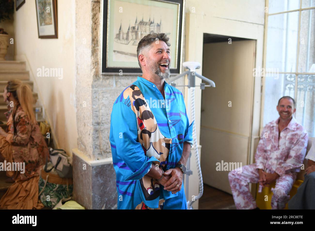 Ricey Bas, France. 09th July, 2023. A model backstage during the ...